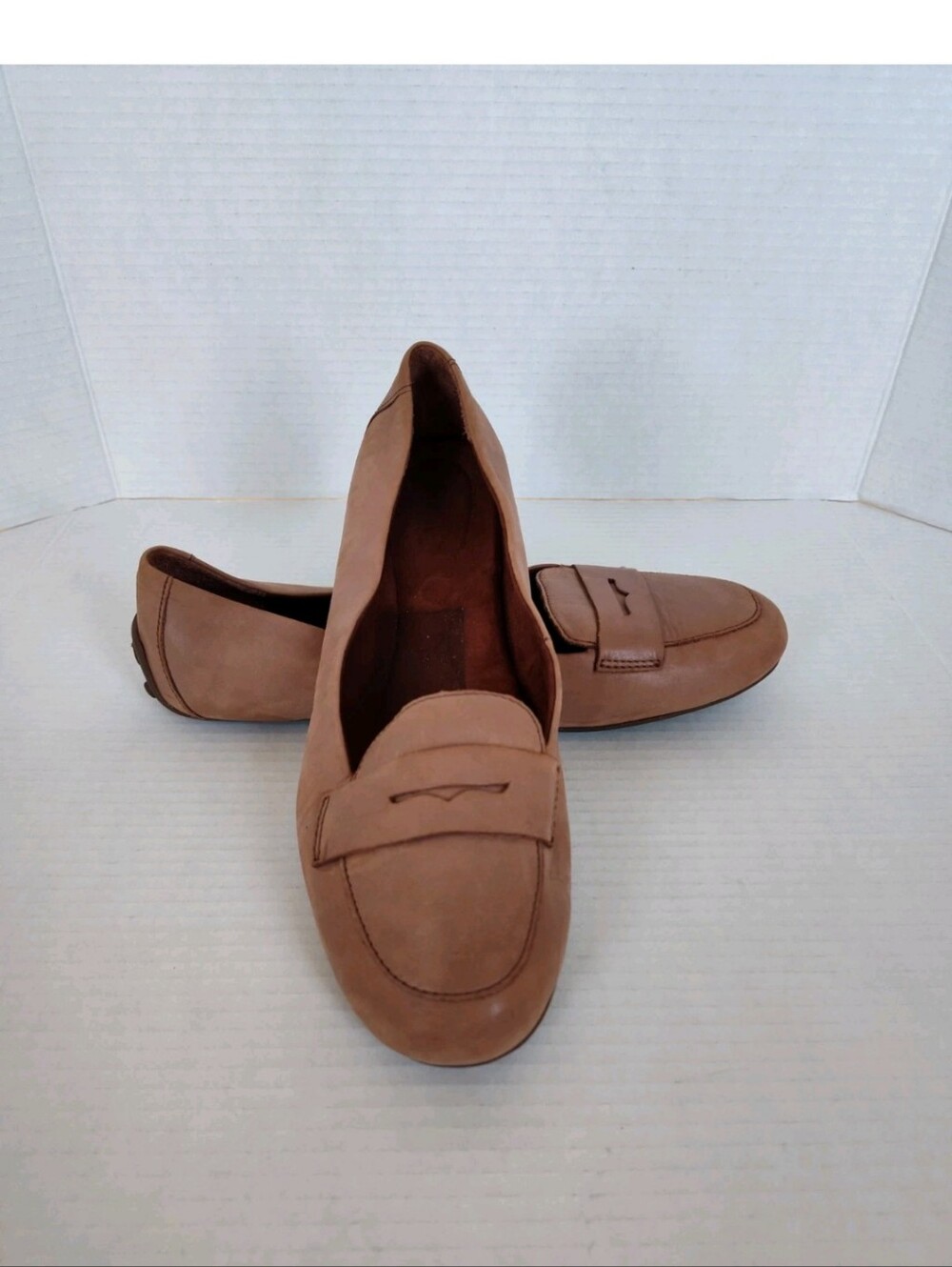 Born Brown Leather Penny Loafers Womens Size 12 Slip on Shoes